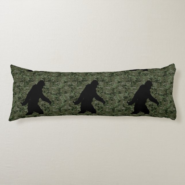 Sasquatch Black Silhouette Digital Camouflage Seitenschläferkissen (Vorderseite)