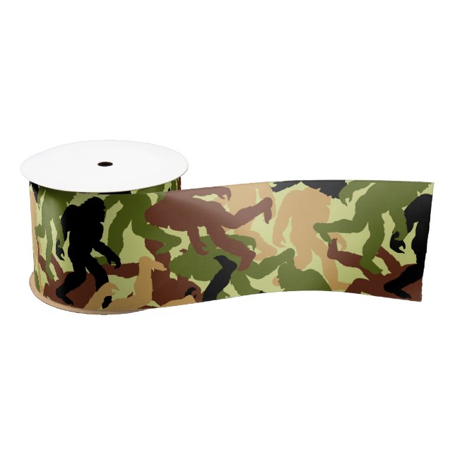 Sasquatch Camouflage Gemustert Bigfoot Party Satinband (Spule)