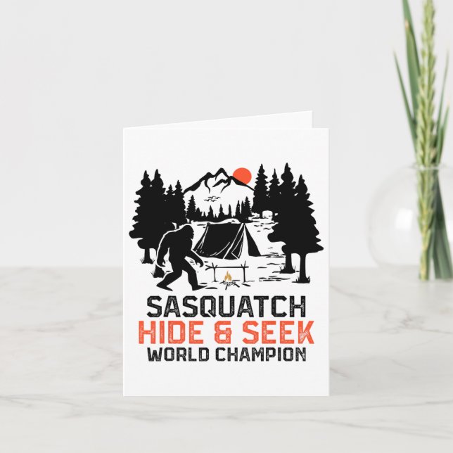 Sasquatch Camping Außenwald Funny Sasquatch H Karte (Vorderseite)