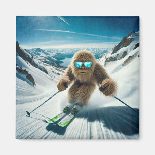 Sasquatch der Skifahrer Magnet