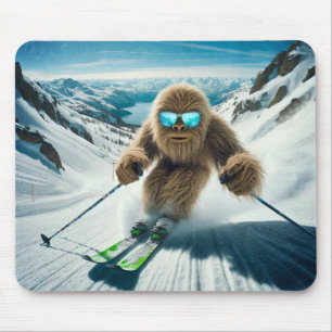 Sasquatch der Skifahrer Mousepad
