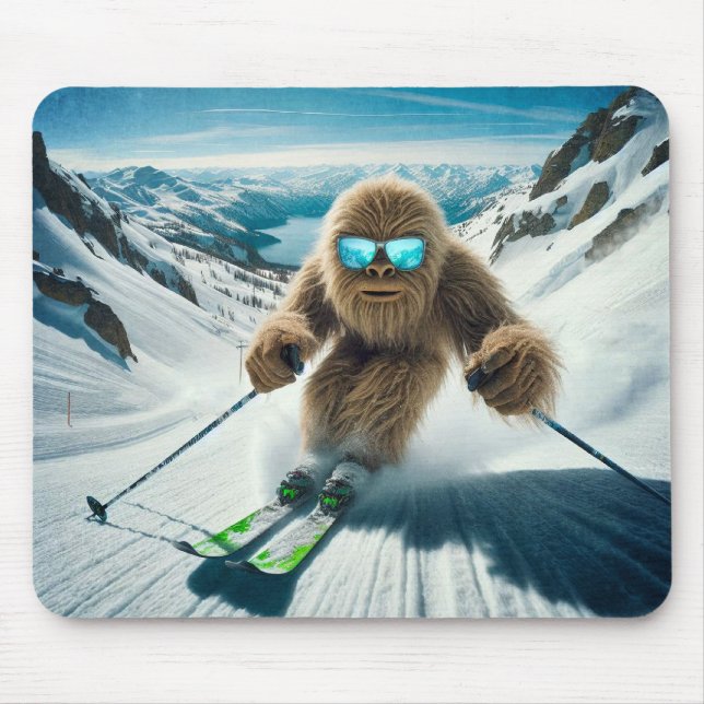 Sasquatch der Skifahrer Mousepad (Vorne)