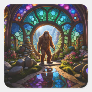 Sasquatch Dimensions Portal Quadratischer Aufkleber