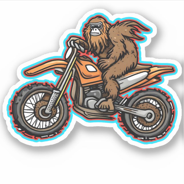 Sasquatch Dirt Bike Offroad Vinyl Aufkleber (Vorderseite)