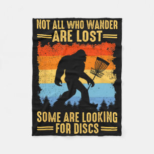 Sasquatch Disc Golfer Lounge Retro Kunst, Dichtung Fleecedecke