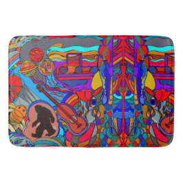 Sasquatch Fun Abstrakt Doodle Art Badematte