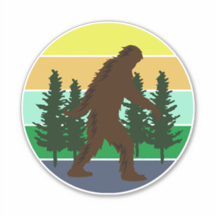 Sasquatch glaubver Vintager Sonnenuntergang Aufkleber