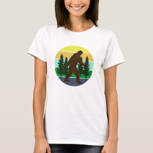 Sasquatch glaubver Vintager Sonnenuntergang T-Shirt