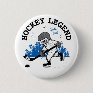 Sasquatch Hockey Legend Bigfoot Flare Button