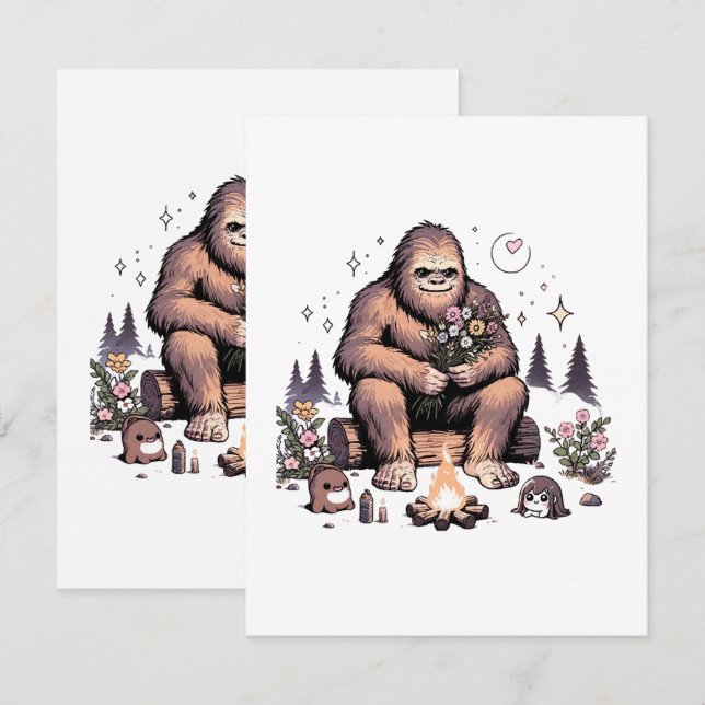 Sasquatch Holding-Blume Begleitkarte (Vorne/Hinten)