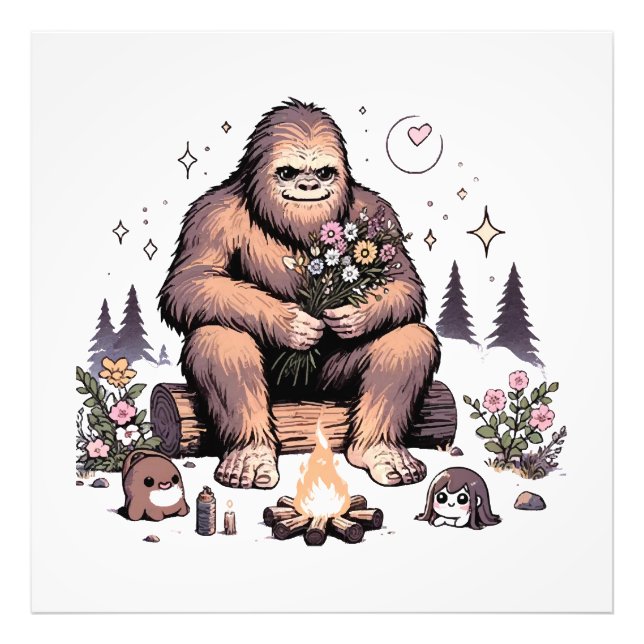Sasquatch Holding-Blume Fotodruck (Vorne)