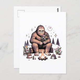 Sasquatch Holding-Blume Postkarte