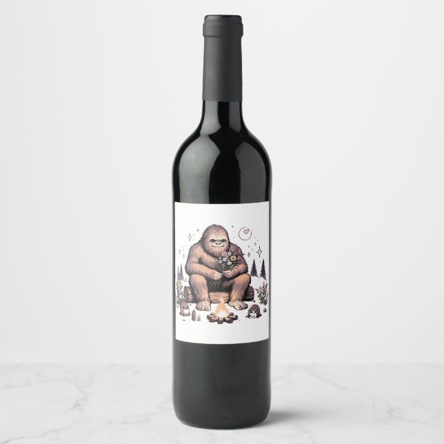 Sasquatch Holding-Blume Weinetikett (Vorderseite)