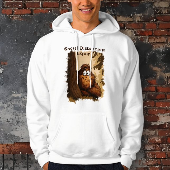 Sasquatch Hoodie (Social Distancing Expert Cartoon Sasquatch Hoodie)