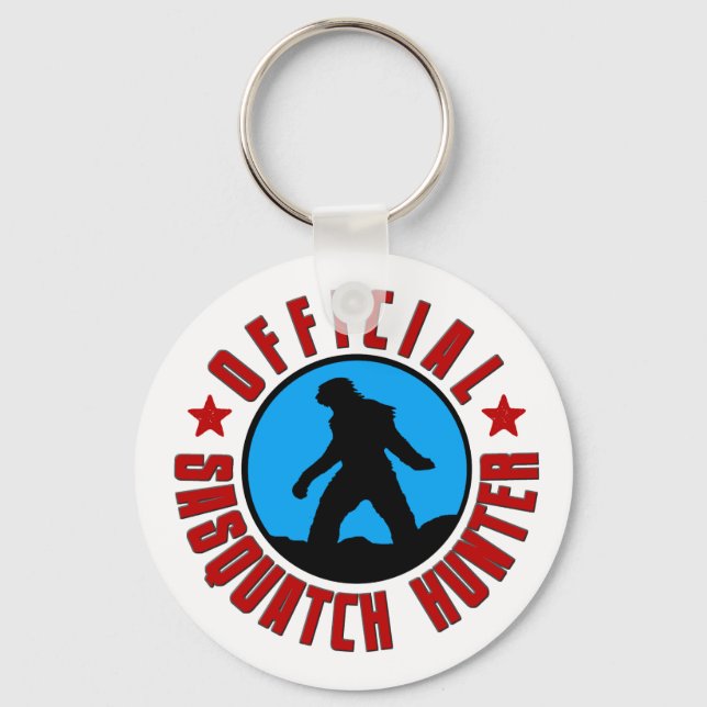 Sasquatch Hunter Schlüsselanhänger mit Bigfoot. (Vorderseite)