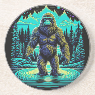 Sasquatch im Wald Ai Art Getränkeuntersetzer
