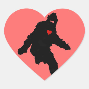Sasquatch-Liebe Herz-Aufkleber