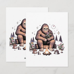 Sasquatch mit Blumen Feiertagskarte
