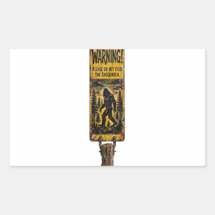 Sasquatch-nicht-füttern-Schild-Aufkleber Rechteckiger Aufkleber