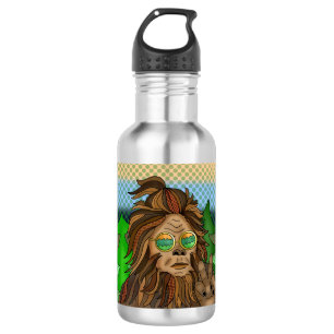 Sasquatch Peace Sign   Rücken Bigfoot Edelstahlflasche