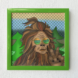 Sasquatch Peace Sign | Rücken Bigfoot Poster