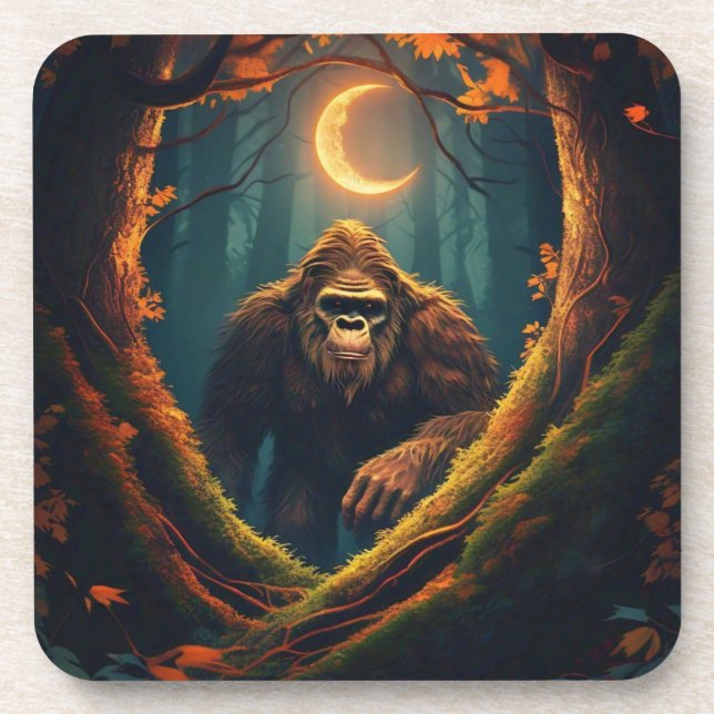 Sasquatch Peeking Getränkeuntersetzer (Vorderseite)