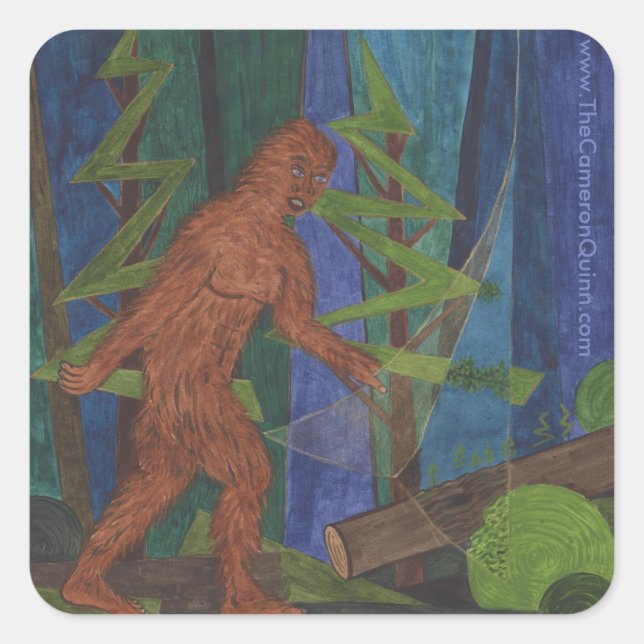 Sasquatch Quadratischer Aufkleber (Vorderseite)