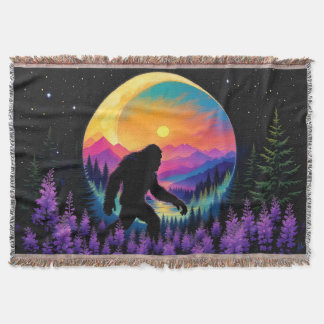 Sasquatch Rainbow Mountain Moon Wall Clock Decke