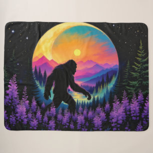 Sasquatch Rainbow Mountain Moon Wall Clock Sherpadecke