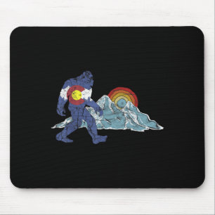 Sasquatch Retro Staatsflagge Colorado Rocky Mounta Mousepad
