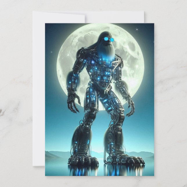 Sasquatch Robot Feiertagskarte (Vorderseite)