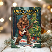 Sasquatch Rockt Um Den Weihnachtsbaum