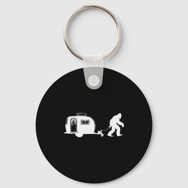 Sasquatch Rv Motorhome Camng Bigfoot Campervan Fun Schlüsselanhänger (Vorderseite)