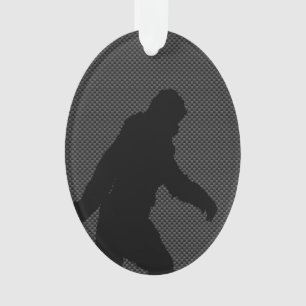 Sasquatch-Silhouette auf Carbon Fibre Print Ornament