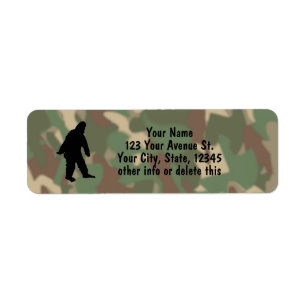 Sasquatch Silhouette Camouflage Address Labels Sm