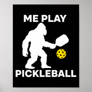 Sasquatch spielt Pickleball lustiger Bigfoot-Spiel Poster