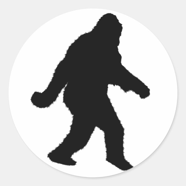 Sasquatch Squatchin-Silhouette Runder Aufkleber (Vorderseite)