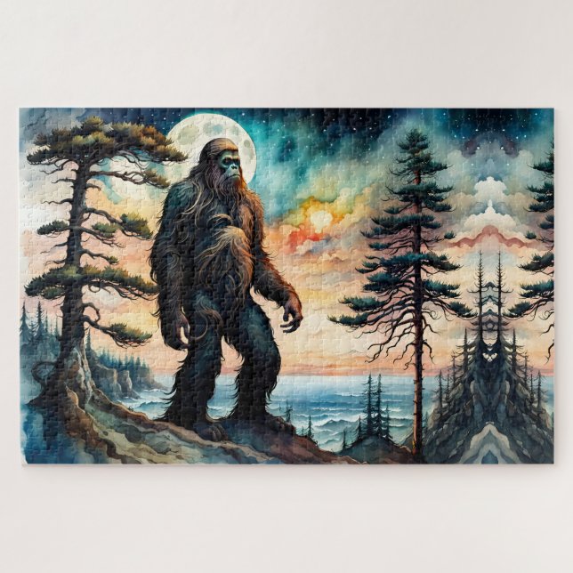 Sasquatch Stehend auf Ridge mit Blick auf den Ozea (Horizontal)