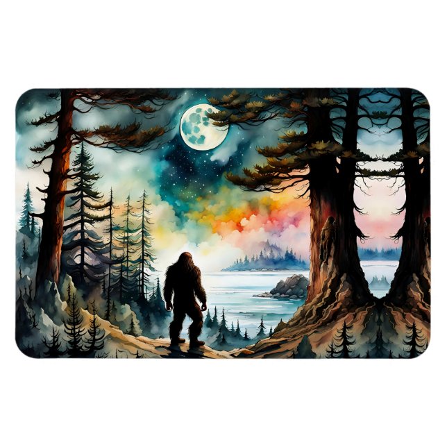 Sasquatch Stehend auf Ridge mit Blick auf den Ozea Magnet (Horizontal)