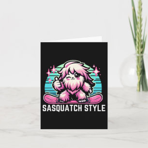 Sasquatch Style Snowboarden Bigfoot Karte