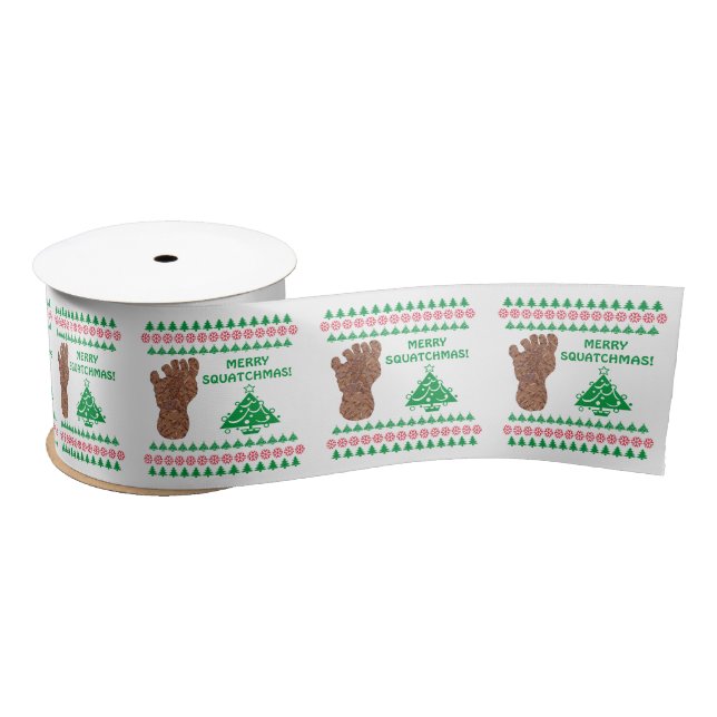 Sasquatch Track Merry Squatchmas Bigfoot Satinband (Spule)