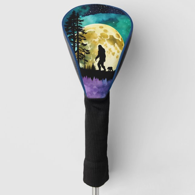 Sasquatch und Bär auf dem Berg Golf Headcover (Vorderseite)