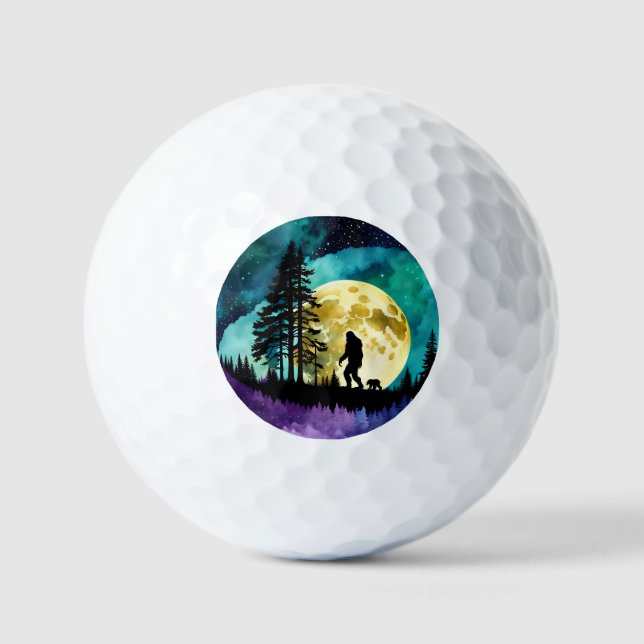 Sasquatch und Bär auf dem Berg Golfball (Vorderseite)