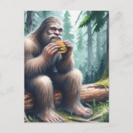Sasquatch und der Cheesburger Wasserfarbenwald Postkarte