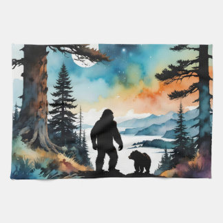 Sasquatch und sein Bärenfreund Geschirrtuch