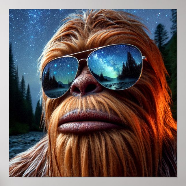 Sasquatch und Sterne Poster (Vorne)