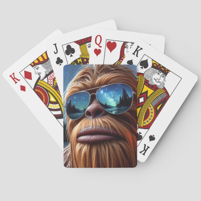 Sasquatch und Sterne Spielkarten (Rückseite)