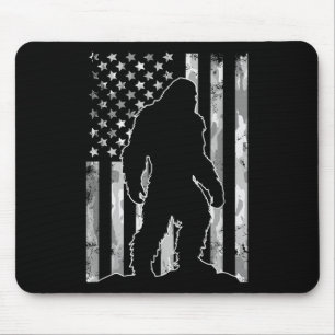 Sasquatch Usa Flag Patriotic Bigfoot 4. Juli Mousepad