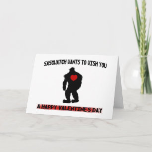 Sasquatch Valentinstag Feiertagskarte