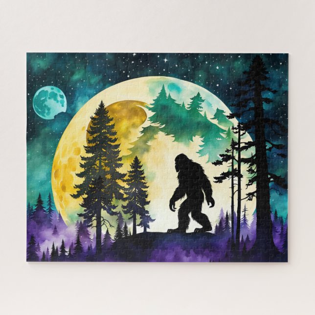 Sasquatch Vollmond auf dem Berg (Horizontal)
